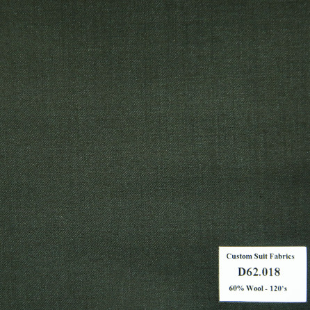  D62.018 Kevinlli V4 - Vải Suit 60% Wool - Xanh Lá olive Trơn